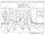create cute line art drawing for coloring book pages