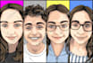 convert photo to funny cartoon portrait
