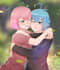 illustrate a detailed anime couple scene from your characters or photo