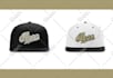 design front, side and back cap hat artwork and mockup