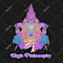 create vibrant detailed psychedelic trippy logo, emblem