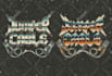 create bold chrome vintage logo design with skull and skate culture