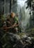 create cinematic game key art, splash character illustration