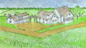 hand sketch architecture and landscape