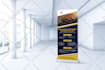 design roller, roll up banner, standee, retractable, pop up, x stand, pull up