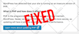 update PHP version update wordpress version and plugins