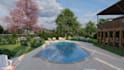 design your garden, backyard, patio, terrace  3d realistic landscape