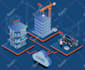 design a colorful flat and isometric illustration
