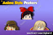 draw anime cartoon peeker sticker for merch or webstore