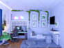 design modern kitchen, bathroom, bedroom interior and 3d realistic rendering