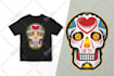 design the sugar skull logo for t shirt etc