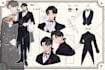 draw anime character sheet for you