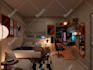 do home decorating plan with 3d model, render for bedroom, living room, kitchen
