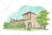 paint a detailed watercolor illustration of your property or venue