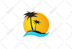 do modern palm,beach and ocean logo