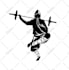 draw black and white vector silhouette logo