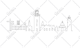 draw  cityscape landmark city skyline or silhouette  in 24 hours