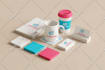 design brand style guide or brand identity guidelines with branding kit