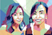 draw an unique wpap pop art portrait