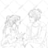 create cute line art drawing for coloring book pages