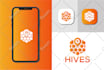 do modern mobile app logo with icon design