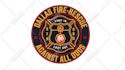 make barbeque firefighter skull emblem logo design