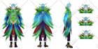 draw character sheet design, furry fursona, vtuber live2d model in anime style