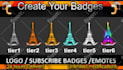 make 6 twitch sub badge for twitch subscribers