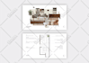 interior design mood board, space planning and shopping list