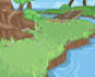 draw a pixel pokémon battle background