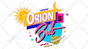 design 80s logo in vintage retro style chrome neon effect