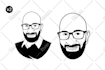 create black and white vector face logo from your portrait