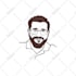 draw minimalist flat face logo vector portrait