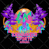 create vibrant detailed psychedelic trippy logo, emblem