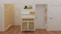 design kitchen interior in 3d and remodel cabinet