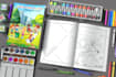 create activity coloring pages and book cover designs for kids and adults