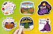 draw cartoon doodle stickers, hand drawn designs for print