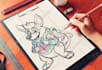 draw watercolor cartoon and illustration