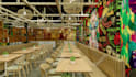 design restaurant or cafe interior with realistic 3d rendering