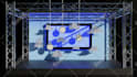 design 3d stage, backdrop for office, zoom meeting and 3d studio