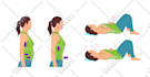 create workout, exercise, yoga fitness pose illustration