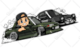 draw chibi cartoon car illustration with your character