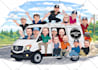 make your company staff cartoon, business group caricature
