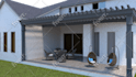 backyard 3d , 2d, patio deck landscape design as architect