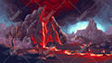 create pixel art background, landscape, illustration