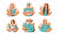 unique design a flat illustration with people for app, web or book cover