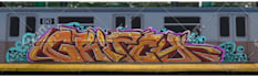 draw a digital graffiti on a train