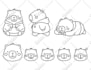 create cute line art drawing for coloring book pages
