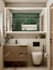 modern bathroom interior design and realistic 3d rendering