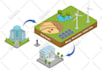 create vector isometric illustration for website and app